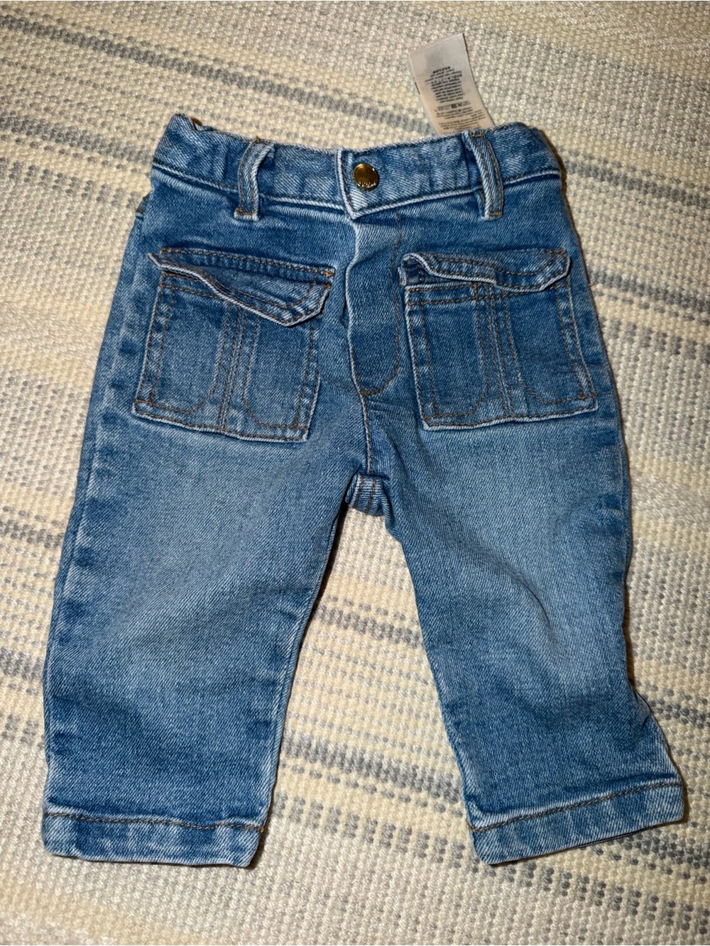 Chloe Blue Denim baby Jeans with Flap Pockets